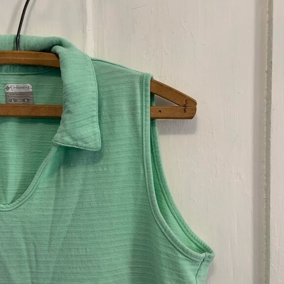 Columbia womens sea green large v-neck sleeveless collared tank top in a Sz L - Picture 5 of 6